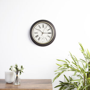 Wall Clock with Thermometer 12" 